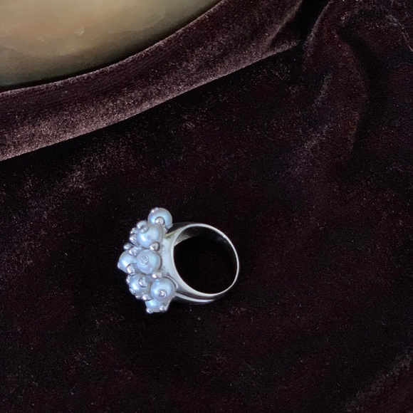 Real pearls ,with diamonds, white gold.!! - Picture 3 of 5